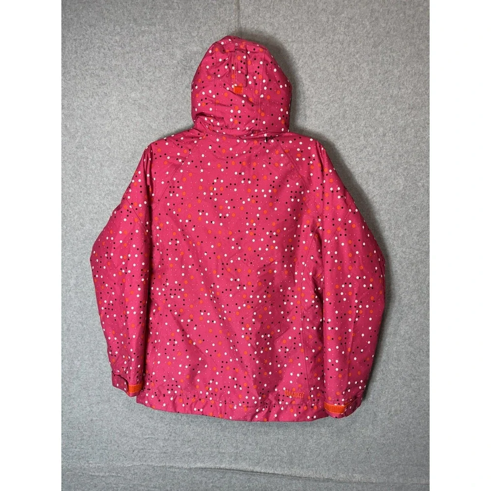 Marker Jacket Youth Girls 14 Pink Dotted Hooded Full Zip Ski‎ Snow Winter Coat